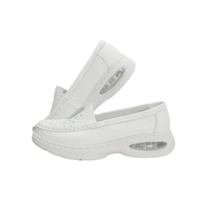 Leather Lightweight Comfortable Medical Nursing Hospital Work White Shoes for Women