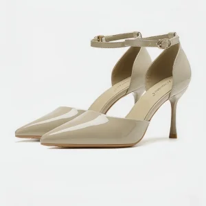 Leather Shoes Sexy Women Women’s Heels Elegant Stiletto Dance Party Work Office Single Shoes
