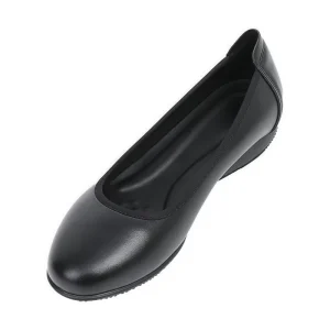 Leather Work Shoes for Women Soft Sole Thick Heel High Heels Black Color Suitable for Small and Large Sizes Women’s Shoes