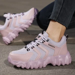 Light Weight Wide Women Safety Shoes Run Sport Shoe for Ladies Safety Shoes With Steel Toe Cap Shoes for Women