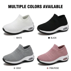 Lightweight Anti Skid Breathable Closed Women Slip On Athletic Footwear Custom Logo Durable Outsole For Spring Office Commute
