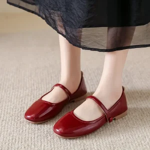 Lightweight Summer Autumn Winter Breathable Waterproof PU Leather Toe Ballet Flat Women Casual Dress Shoes Outdoor Soft Soled