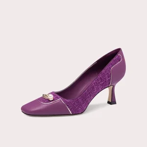 Lily Wei Retro Square toe High heeled Shoes Women Sexy High Quality Shoes Fashion Party Dress Thin High Heel Shoes
