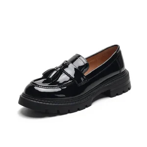 Loafer Shoes Large Sizes Tassel Decor Retro College Style Women’s Low Heels Shoes for Work Commuting