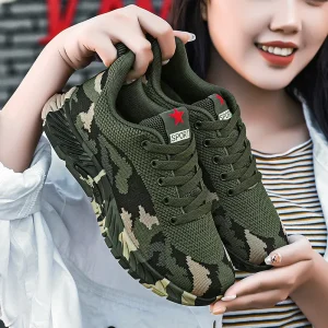 Low Price Men’s Women’s Retro Sporty Canvas Upper Casual Sneakers Comfortable Breathable Camouflage Design Cushioning