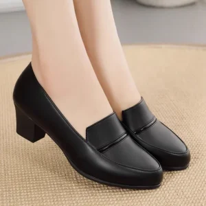 Luxury Casual Fashion Custom Office Formal Ladies Designer Soft Leather Shoes Heels