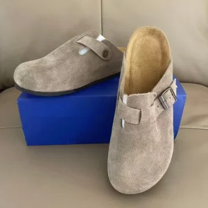 Luxury Clog Custom Famous Women’s Adjustable Buckle Closed Platform Mules Sandals Suede Arch Support Cork Clogs Slippers Premium