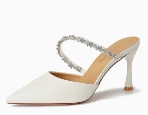 Luxury Custom Grace Pointed Head Women’s High Heel Sandals Summer Fashion Stiletto Party Pumps With Fur Upper Rhinestone Heels