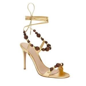 Luxury Designer Ankle Strap Open toed Stiletto Heel Sandals Bowknot PU Upper Artificial Leather Lining Summer Sexy Banquet