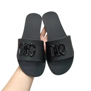 Luxury Designer PVC Flat Sandals for Women Breathable Summer Fashion Slippers