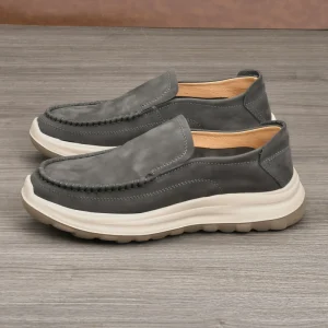 Luxury Designer Suede Casual Mens Slip on Shoes Soft Rubber Foaming Outsole Lightweight Breathable Wear resistant Leisure