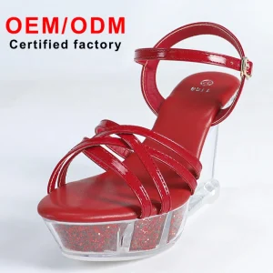 Luxury Designer Women’s Summer New Versatile Sexy Crystal Transparent Trendy High Heels Wedge Sandals Brand Shoes for Women