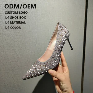 Luxury Diamond Women Heel Shoes Elegant Wedding Shoes Women Stiletto Heels Fashion Wedding Party Women Pumps
