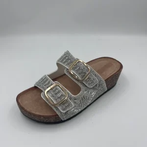 Luxury Green Rhinestone Buckle Women’s Platform Sandals Fashion Beaded Straps Wedge Slide Slippers