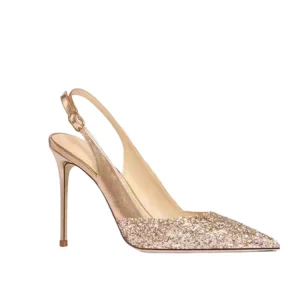Luxury Heel for Women Quality Sexy Pointed Toe Female Party Shoes Gold Fashion Style Pumps Heels