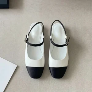 Luxury Inspired Light Weight Summer Women’s Mary Jane Slip On Sandals Breathable Square Toe Flats Designer Shoes for Women