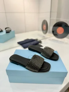 Luxury Retro Polka Dot Women’s Flat Slippers Summer Fashion Versatile Brand Slippers