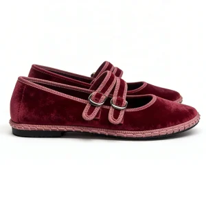 Luxury Velvet Double Adjustable Straps Women’s Ballet Flats Anti-Slippery Closed Toe Slip-On Soft Autumn Shoes