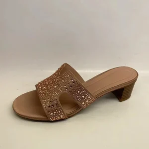 Luxury Women’s Crystal Heel Sandals Handmade Elegant Pumps for Dressy Casual Occasions Customizable Slip On Closure Open Back