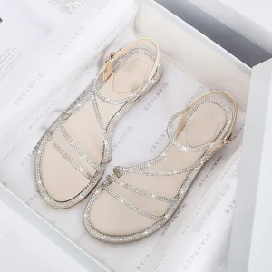 Luxury beaded women’s sandals Summer new arrivals French-style women’s sandals