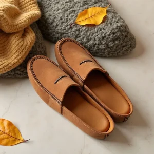 Manufacturer Custom Female Loafer Shoes Vintage Real Suede Leather Anti-Slippery Low Top Women Flat Loafer Shoes for Ladi