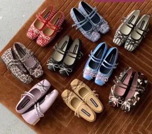 Manufacturer Custom Girls French Style Ballet Shoes Square Toe Casual Mary Jane Low Heel Women’s Flat Shoes