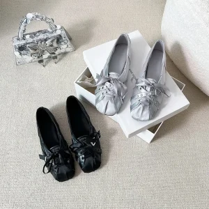 Manufacturer Custom Girls Retro Ballet Flats Shoes Soft Sole Square Toe Casual Mary Jane Women’s Flat Shoes