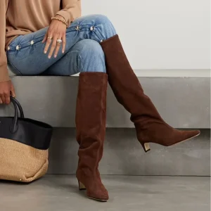 Manufacturer Custom Handmade Fashion High Heeled Pointed Toe Knee High Western Women’s Wally Boots