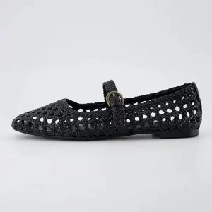 Manufacturer Custom High Quality Ladies Ballet Shoes Square Toe Casual Hollow Mary Jane Low Heel Women’s Shoes Flat Shoes