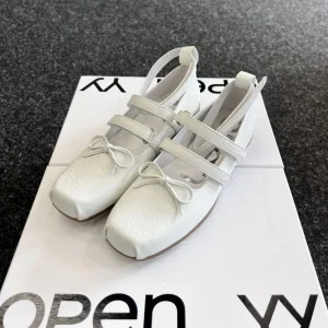 Manufacturer Custom Ladies White Ballet Shoes Square Toe Casual Mary Jane Low Heel Women’s Flat Shoes