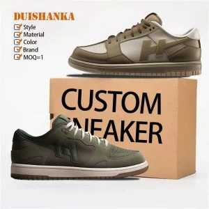 Manufacturer High Quality Genuine Leather Anti Slip Custom Logo Mens Casual Sport Shoes Winter Spring Fashion Sneakers