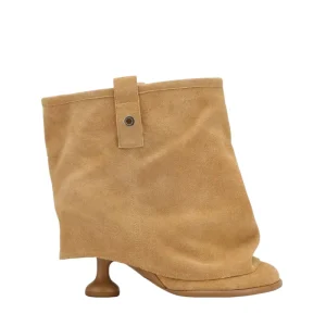 Manufacturer Women’s Genuine Suede Leather Round Toe Stiletto Heel Peep Toe Ankle Boots for Summer Camel Color Breathable