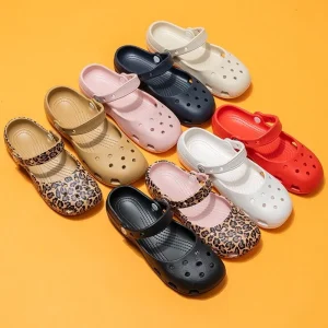Mary Jane Clogs for Women Lightweight EVA Garden Shoes Breathable Beach Sandals Non Slip Summer Platform Slippers for Ladies