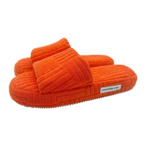 Memory Foam Platform Open Toe for Women Slip on House Shoes Lightweight Terry Towelling Slider Slippers
