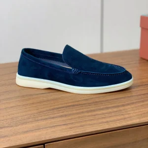 Men’s Flat Bean Loafers Frosted Comfortable Breathable Slip-On Suede Walking Shoes for Men and Women Size Lazy