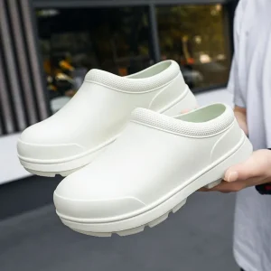Men’s Women’s Breathable Chef Shoes Non-Slip Waterproof Oil-Proof Feature for Spring Autumn Work Nurse Rain Water Shoes