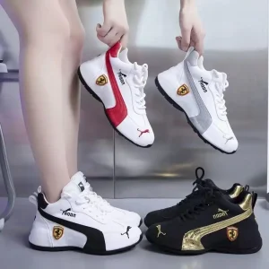 Men’s Women’s Casual Sneakers New Lace up Design Breathable Mesh Height Increasing Comfortable Walking Shoes Fashion Trend