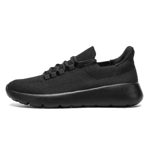 Men’s Women’s Lace up Mesh Sneakers High Elastic Breathable Lightweight Running Shoes Thick Sole for Outdoor Indoor Summer