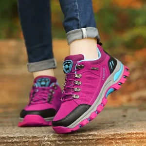 Men’s Women’s Outdoor Hiking Shoes Comfortable Fashionable Off Road Safety Shoes Waterproof Steel Toe Feature Large Size New