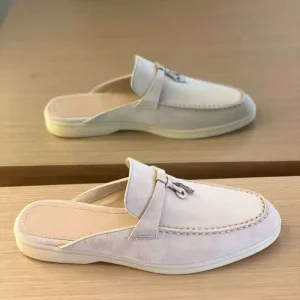Men’s Women’s Retro Comfort Loafers Genuine Leather Suede Half Slippers Slip On Solid Fashion Trend for Spring Summer Autumn
