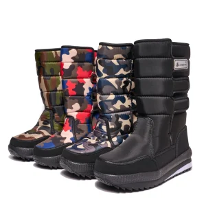 Men’s and Women’s High Top Warm Snow Boots, Waterproof, Anti-Slip, Outdoor