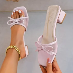Mesh Bow Sandals for Summer Outdoor Wear Versatile Open Toed Women’s Shoes Women’s Sandals Women’s Slippers