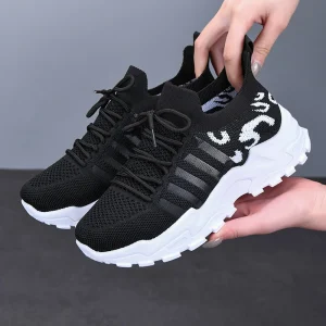 Mesh Breathable Lace-up Lightweight Sneakers Women’s Korean Style Fashion Casual Shoes Thick-soled Student Shoes