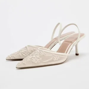 Mesh Embroidered Lace up Flowers Ultra High Heel Thin Heels Sexy Elegant Summer Women’s Wedding Shoes Stiletto Pumps Bride
