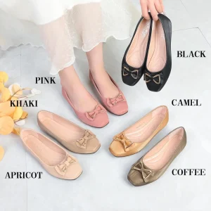 Metal Buckle Bow Flat Boat Shoes Women’s Elegant Formal Shoes Girls Korean Style Girly Spring Summer Autumn Dress Shoes