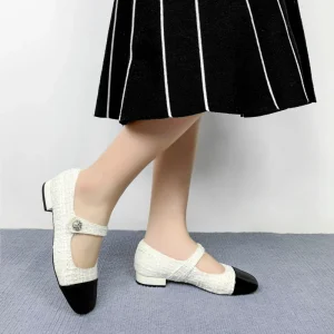 Metal Pearl Women’s Flat Shoes Petal Surface Leisure Flats Round Toe Formal Wedding Ballerina Loafer Ladies Shoes
