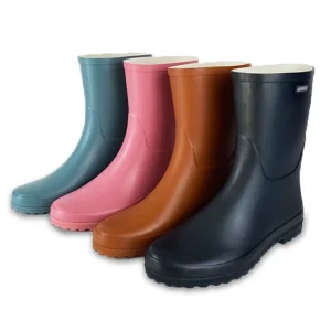 Mid Calf Women’s Fashionable Rain Boots Waterproof Rubber Wellington Boots for Summer Autumn Spring Winter Wear