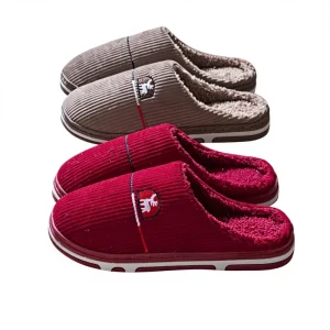 Middle aged Elderly Suede Head slippers Women’s Autumn Home Use TPR Outsole Warm Soft Non slip Durable Stitching Men One Piece
