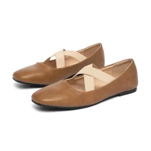 Minimalism Classic Design Women’s Mary Jane Flats Slip-On Solid Casual Comfortable Lightweight Wear-Resistant Square Toe All