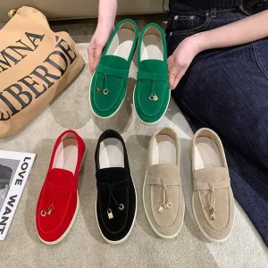 Mixed Color Candy Colored Women’s Casual Shoes High quality Round Toe Lazy Loafers Women’s New Style Walking Shoes